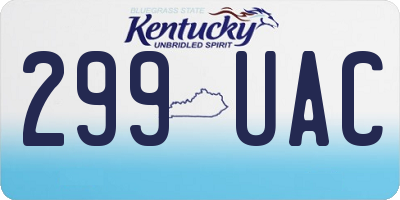KY license plate 299UAC
