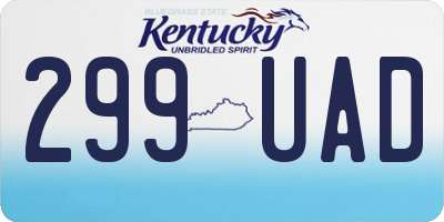 KY license plate 299UAD