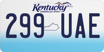 KY license plate 299UAE