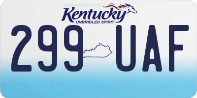 KY license plate 299UAF