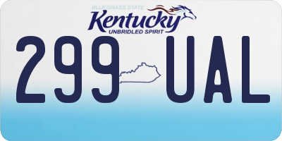 KY license plate 299UAL