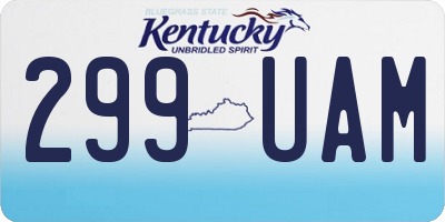 KY license plate 299UAM