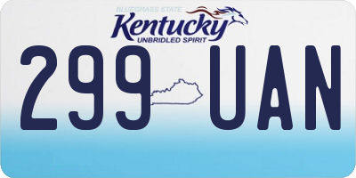 KY license plate 299UAN