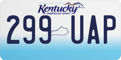 KY license plate 299UAP