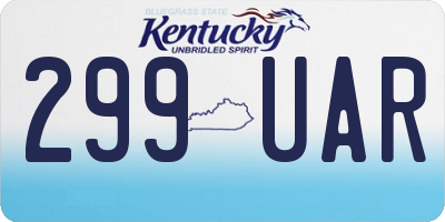 KY license plate 299UAR