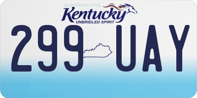 KY license plate 299UAY