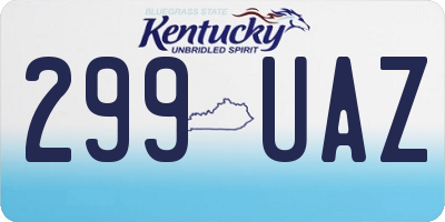 KY license plate 299UAZ