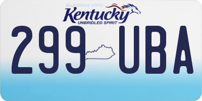 KY license plate 299UBA
