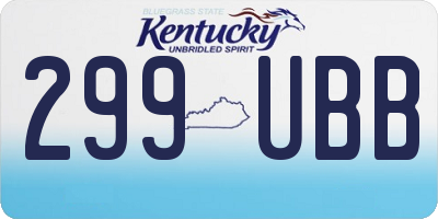 KY license plate 299UBB
