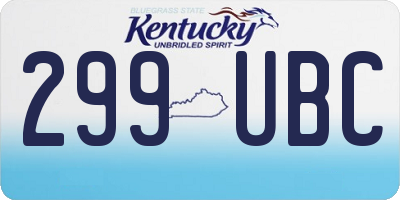 KY license plate 299UBC