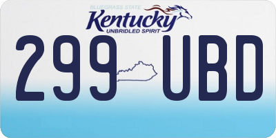 KY license plate 299UBD