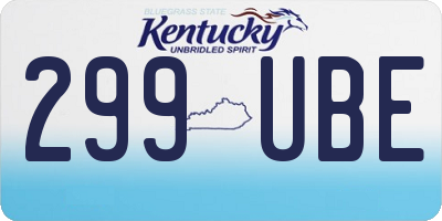 KY license plate 299UBE