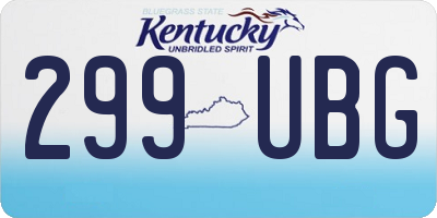 KY license plate 299UBG