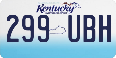 KY license plate 299UBH