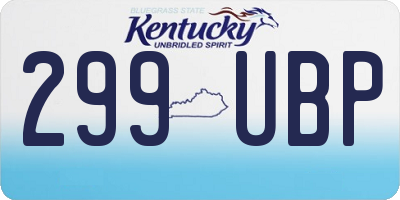 KY license plate 299UBP