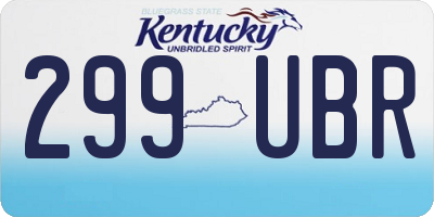 KY license plate 299UBR