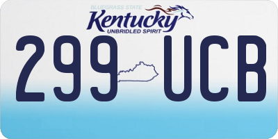 KY license plate 299UCB