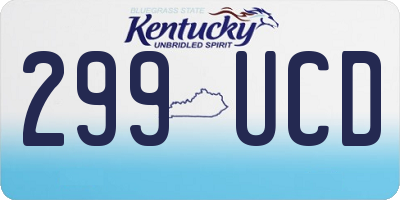 KY license plate 299UCD