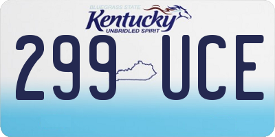 KY license plate 299UCE