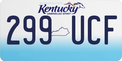 KY license plate 299UCF