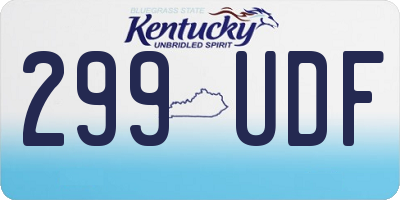 KY license plate 299UDF