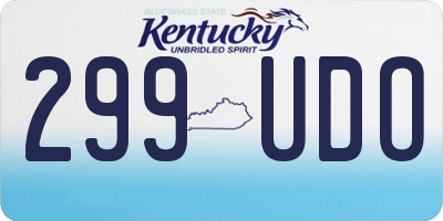 KY license plate 299UDO