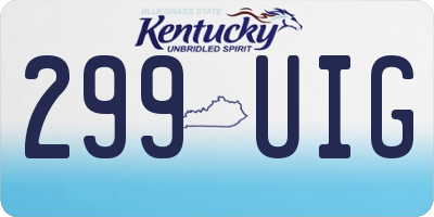 KY license plate 299UIG