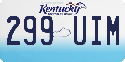 KY license plate 299UIM