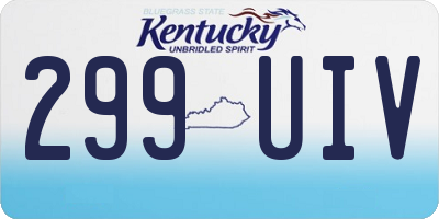 KY license plate 299UIV