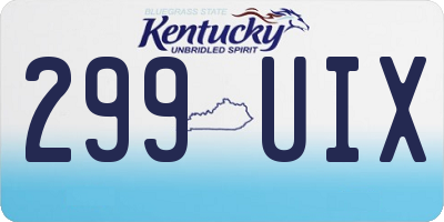 KY license plate 299UIX