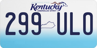 KY license plate 299ULO