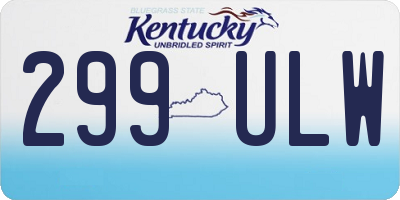 KY license plate 299ULW