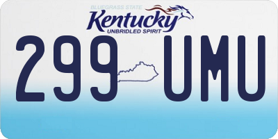 KY license plate 299UMU