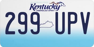 KY license plate 299UPV