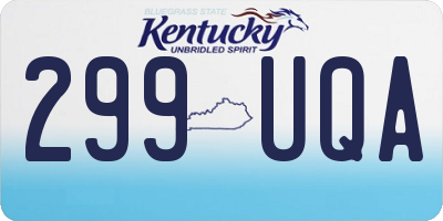 KY license plate 299UQA
