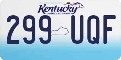 KY license plate 299UQF
