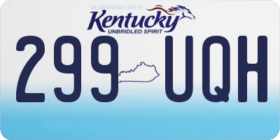 KY license plate 299UQH