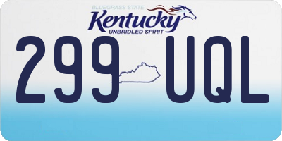 KY license plate 299UQL