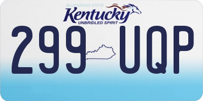 KY license plate 299UQP