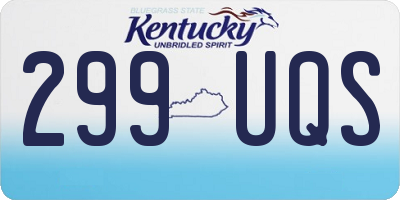 KY license plate 299UQS