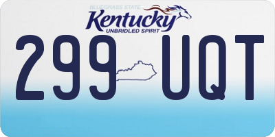 KY license plate 299UQT