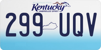 KY license plate 299UQV
