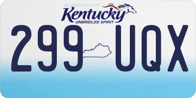 KY license plate 299UQX