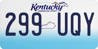 KY license plate 299UQY