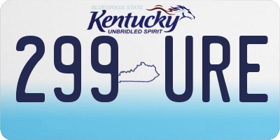KY license plate 299URE