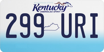 KY license plate 299URI