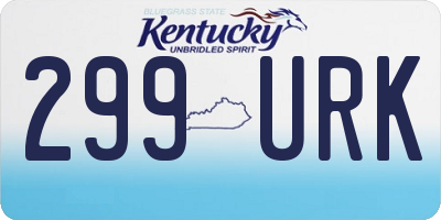 KY license plate 299URK