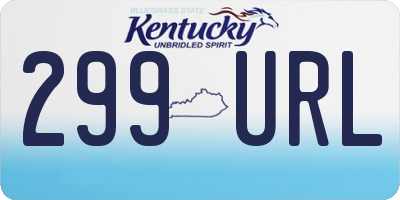KY license plate 299URL