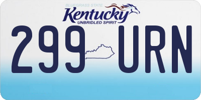 KY license plate 299URN