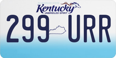 KY license plate 299URR